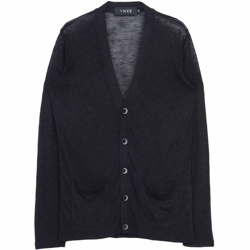 カーディガン メンズ VICCI(ビッチ)薄手カラーニットカーディガン/全4色