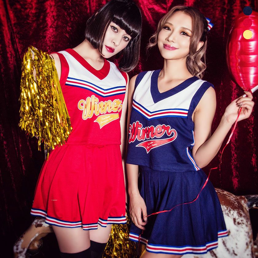 costume(コスチューム)チアガール 5点セット（トップス、スカート