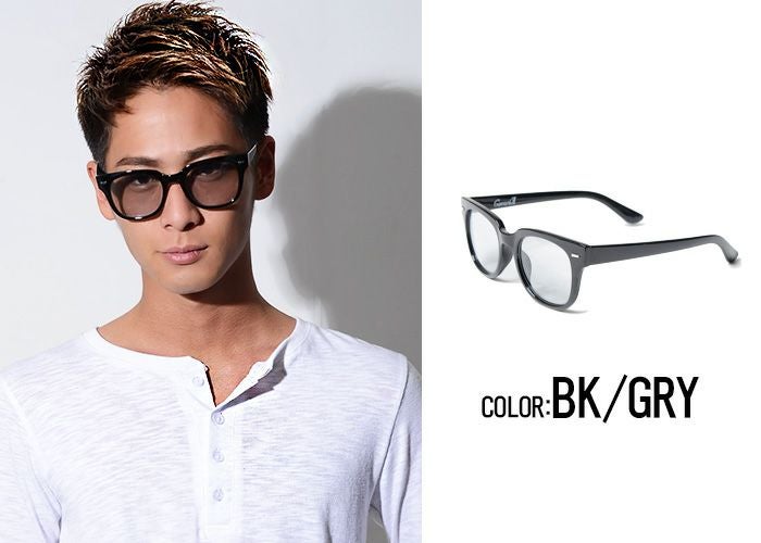 メガネ メンズ CavariA(キャバリア)ボストン型カラーレンズサングラス