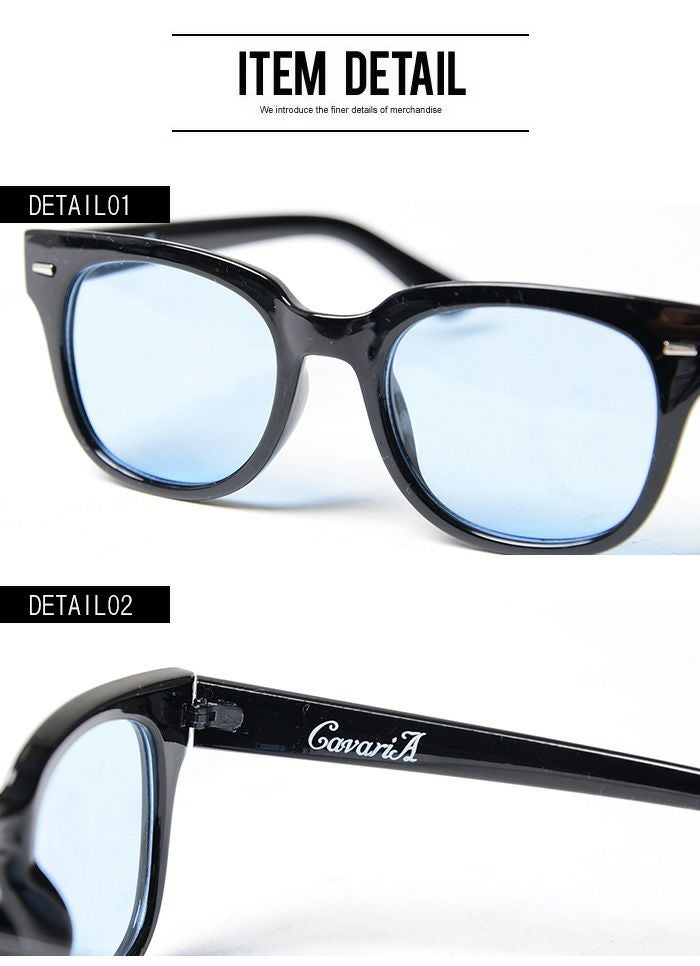 メガネ メンズ CavariA(キャバリア)ボストン型カラーレンズサングラス
