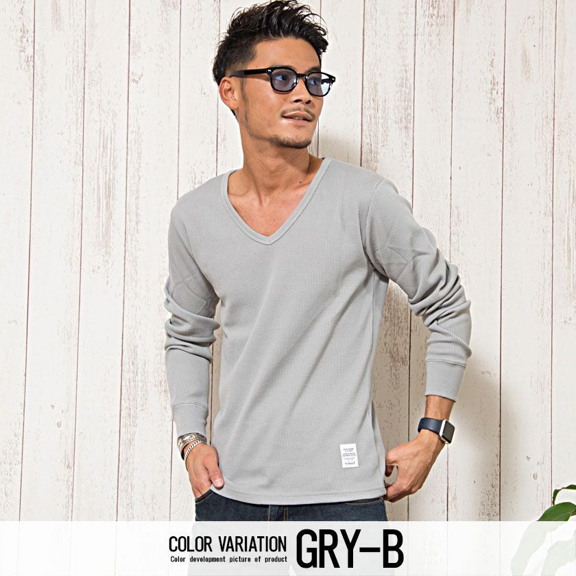 CavariA(キャバリア)3タイプからネックが選べるサーマル無地長袖T