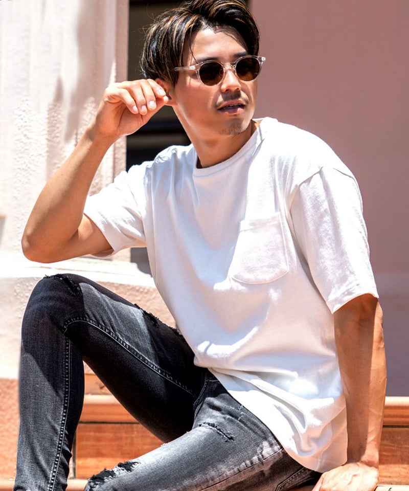 CavariA(キャバリア)USAビッグシルエットクルーネック半袖無地Tシャツ/全13色