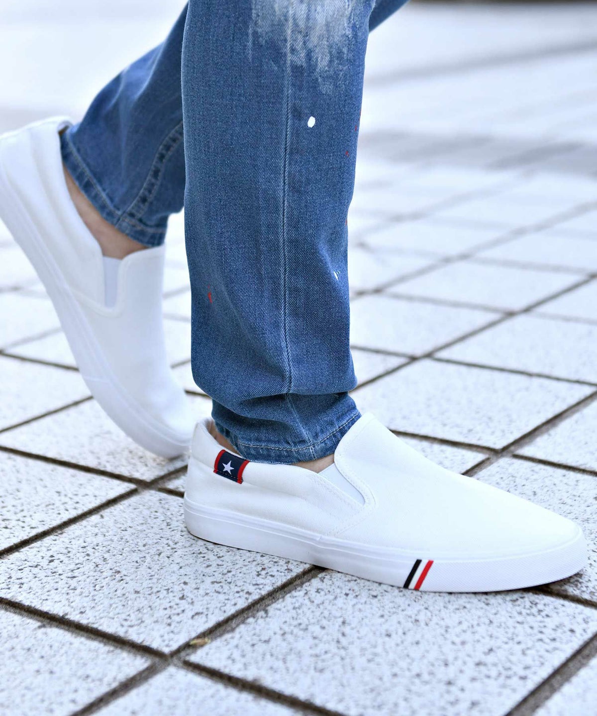 Bitter select(ビターセレクト)星柄ワンポイントサイドライン入りスリッポン/全3色