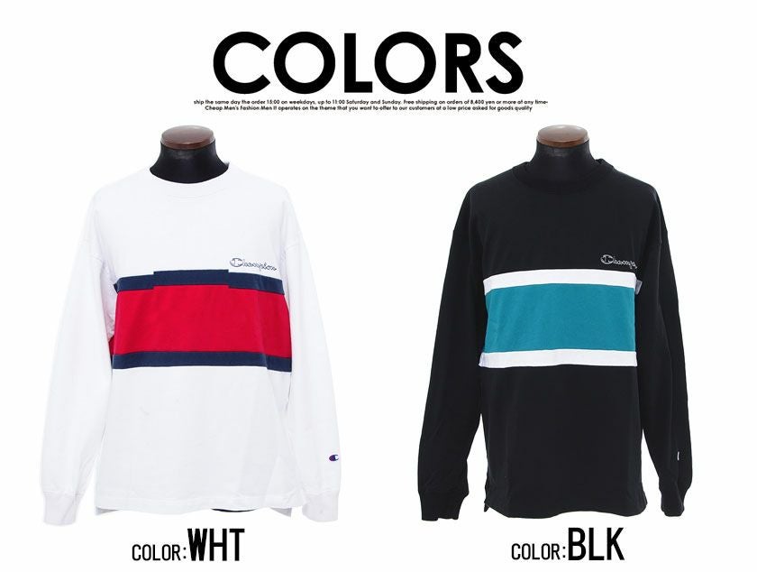 k3&amp;co. 長袖Tシャツ 長袖Tシャツ メンズ Champion(チャンピオン)切替デザインロング
