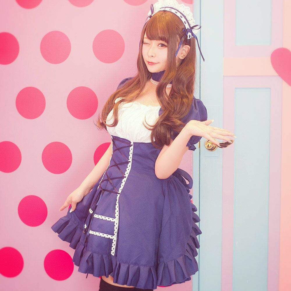 costume(コスチューム)ハロウィン メイド2点セット（ワンピース、カチューシャ）