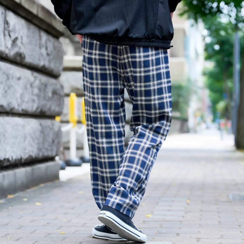ワイドパンツ メンズ VICCI(ビッチ)チェック柄TRワイドパンツ/全5色 ワイドパンツ メンズ VICCI(ビッチ)チェック柄TRワイドパンツ/全5色