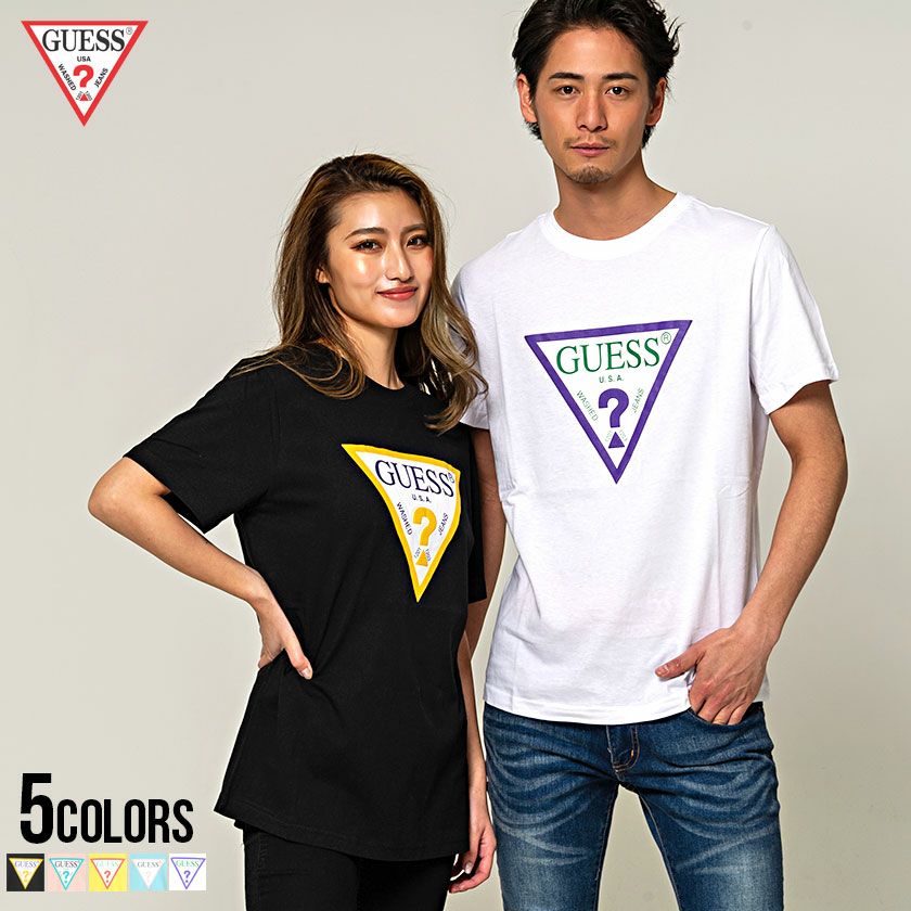 半袖Tシャツ メンズ GUESS(ゲス)カラートライアングルロゴTシャツ/全5色