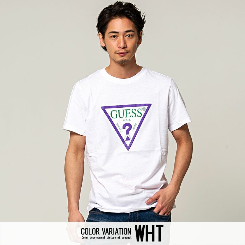 半袖Tシャツ メンズ GUESS(ゲス)カラートライアングルロゴTシャツ/全5色