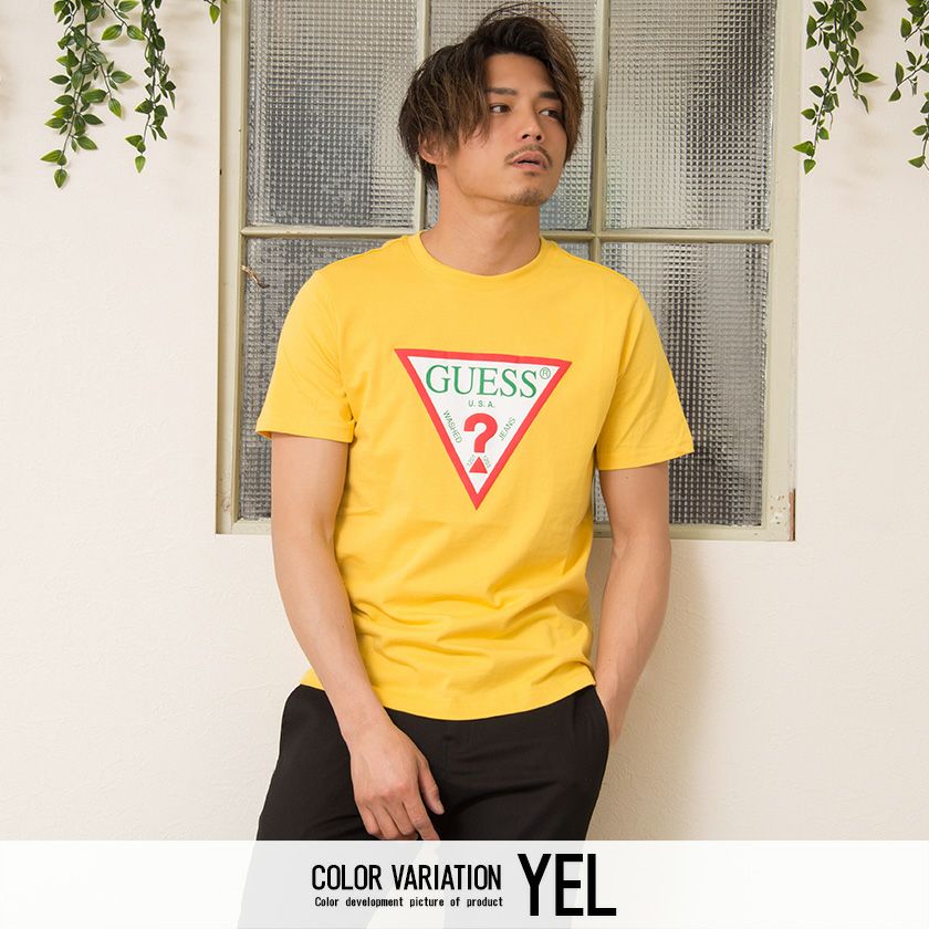 半袖Tシャツ メンズ GUESS(ゲス)カラートライアングルロゴTシャツ/全5色