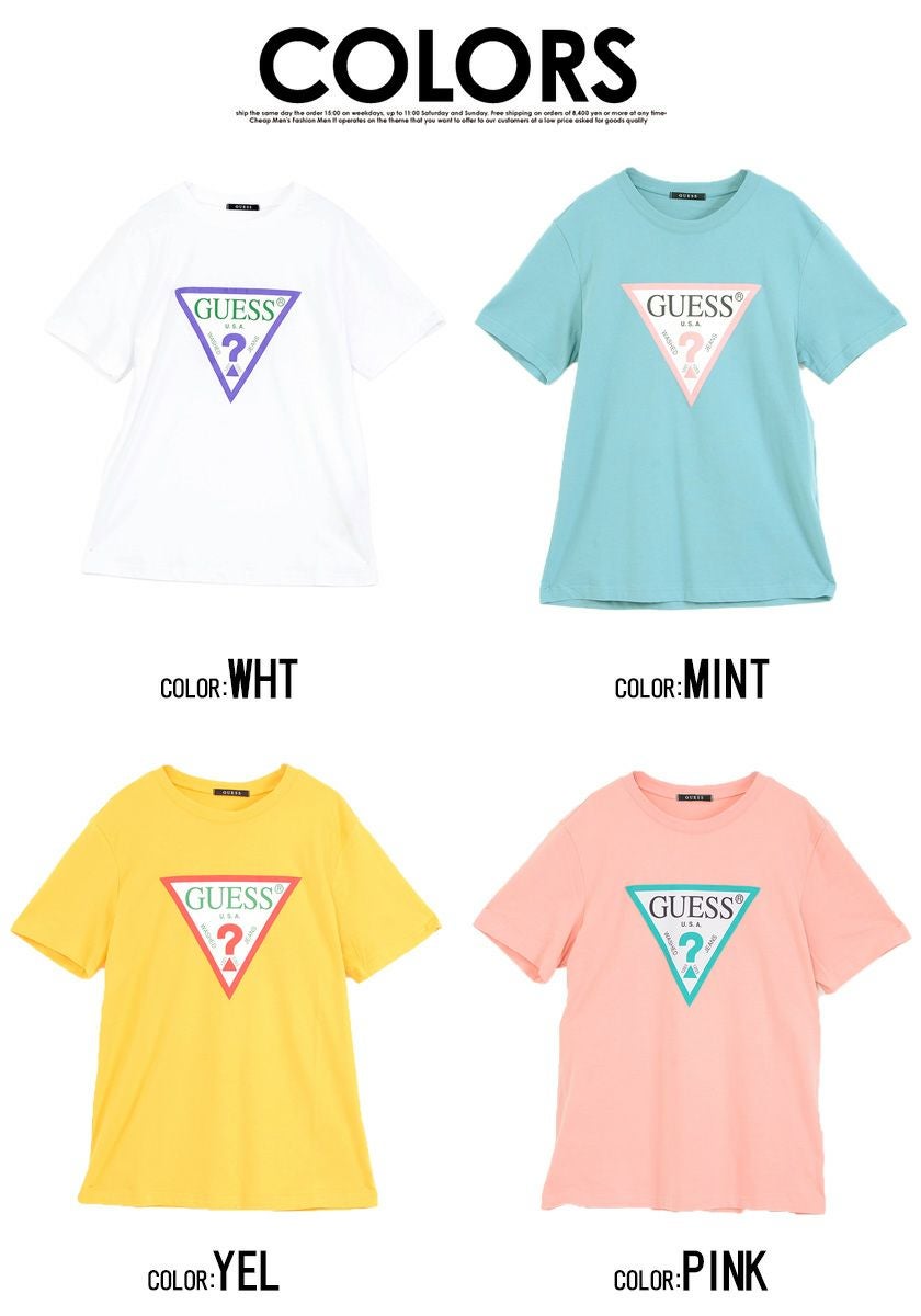 GUESS ゲス ロゴTシャツ オレンジ メンズM GUESS - GUESS（ゲス） メンズ M オレンジ色 半袖Tシャツ 蛍光の通販