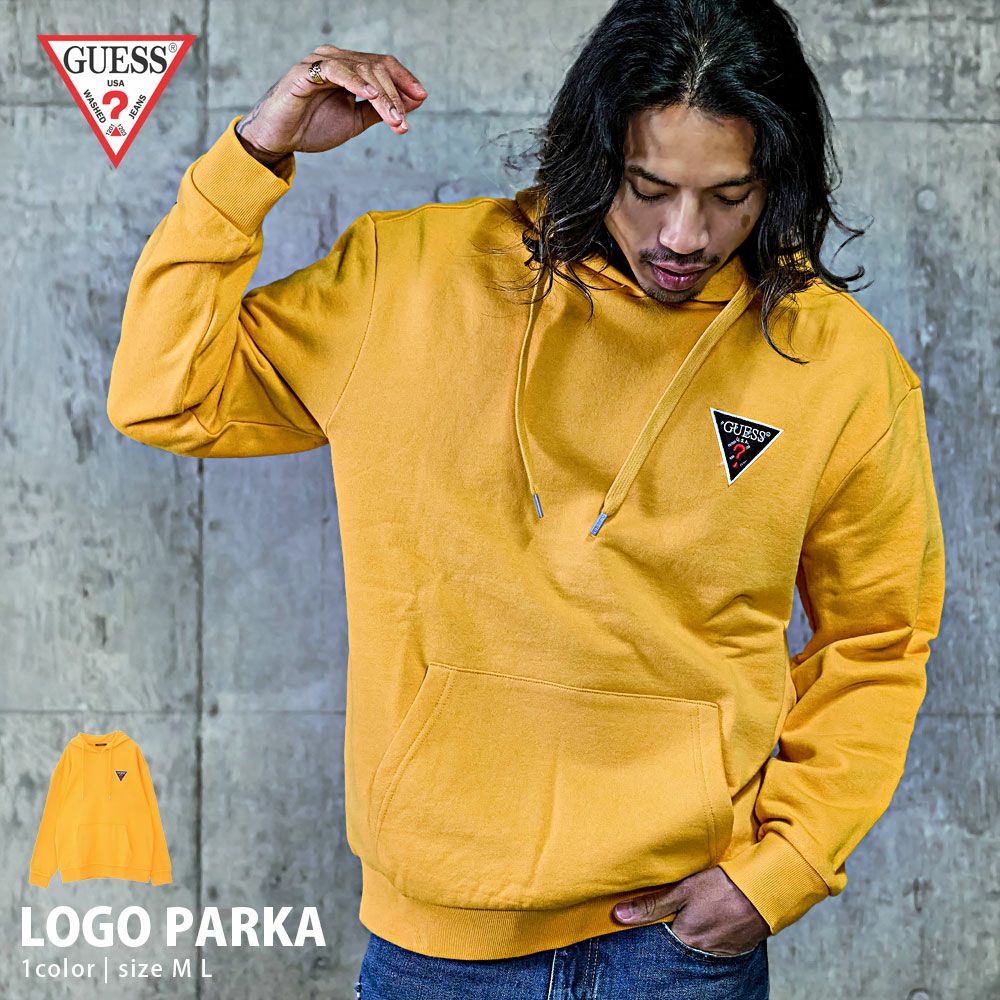 GUESS(ゲス)デザインロゴ刺繍プルオーバーパーカー/全4色