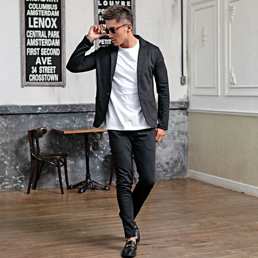 セットアップ メンズ VICCI(ビッチ)カットテーラードジャケット