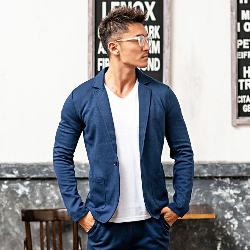 セットアップ メンズ VICCI(ビッチ)カットテーラードジャケット