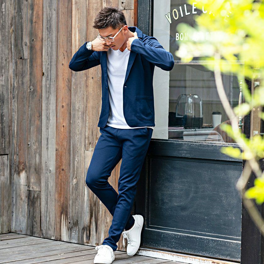 セットアップ メンズ VICCI(ビッチ)カットテーラードジャケット