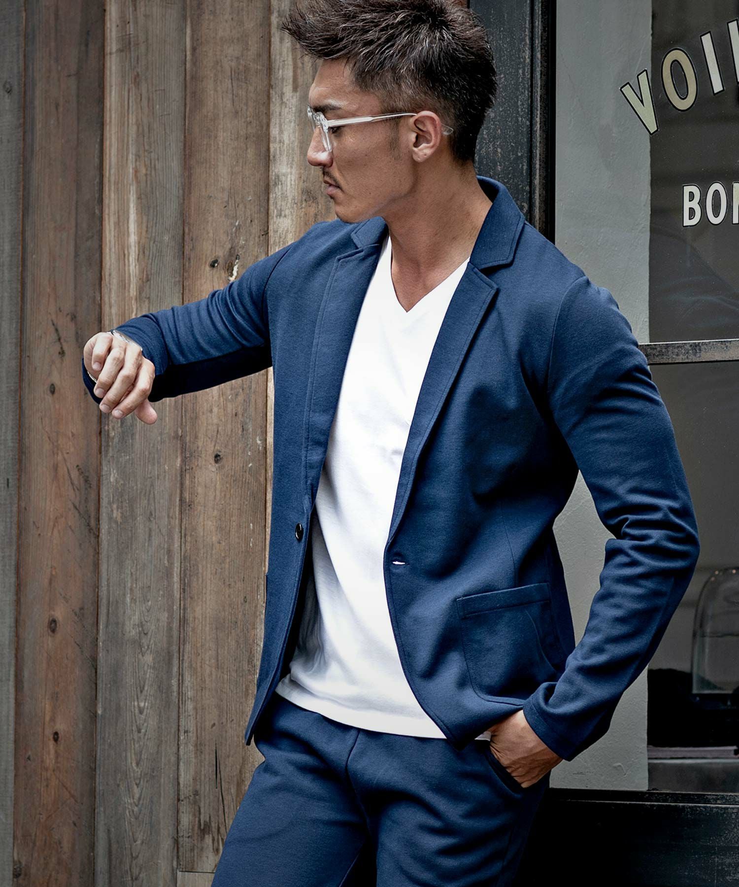 セットアップ メンズ VICCI(ビッチ)カットテーラードジャケット