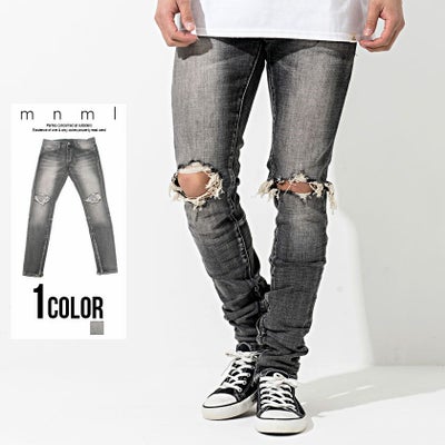 デニムパンツ メンズ mnml(ミニマル)M1 DENIM STRETCH GREY/全1色