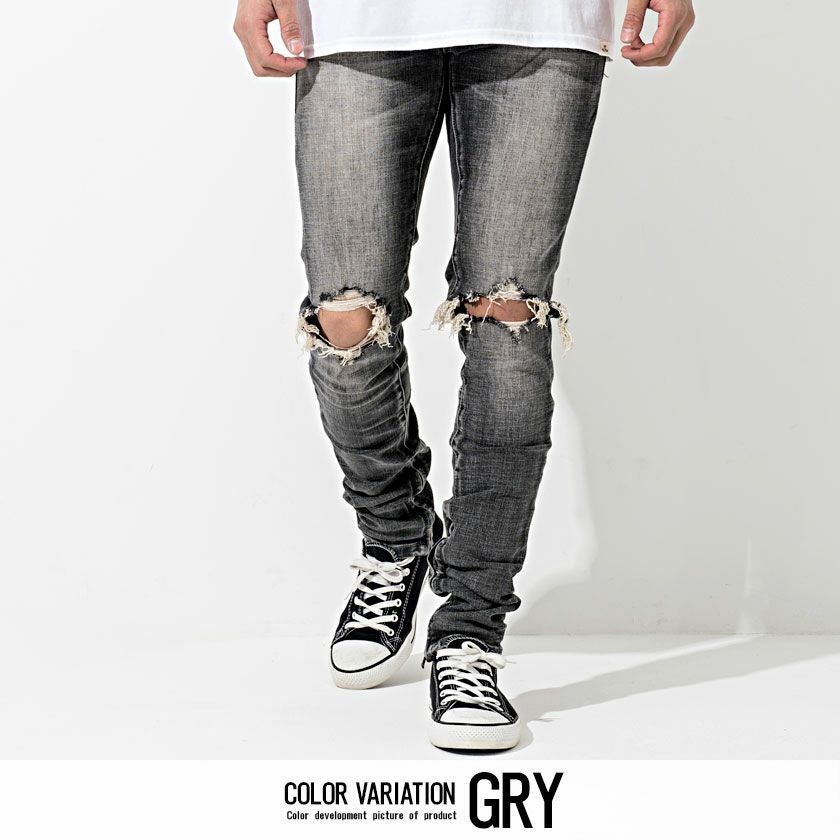 ミニマルmnmlダークグレー デニムパン デニムパンツ メンズ mnml(ミニマル)M1 DENIM STRETCH GREY/全1色