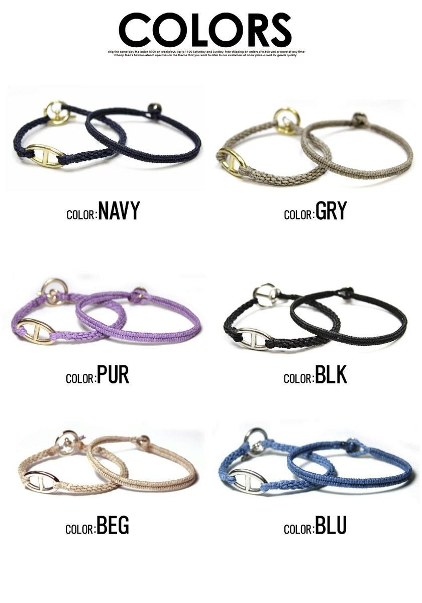 ブレスレット メンズ wakami(ワカミ)2STRAND ANCOR BRACELETS/全6色