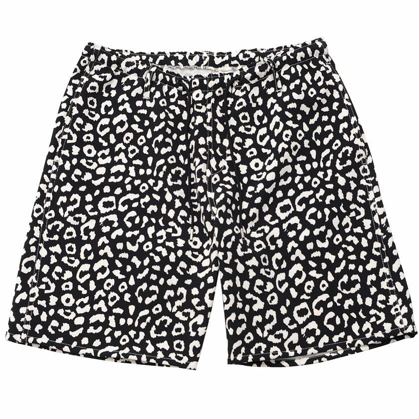 ハーフパンツ メンズ CavariA(キャバリア)レオパード柄ショートパンツ