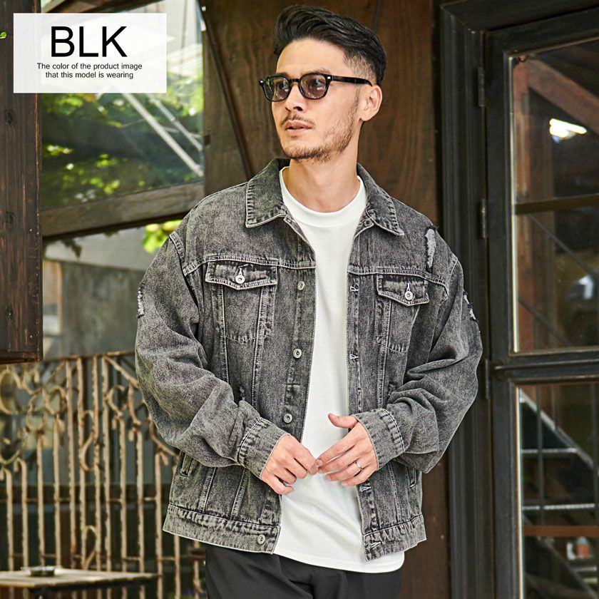 CavariA(キャバリア)ダメージ加工ビッグシルエットデニムジャケット/全3色