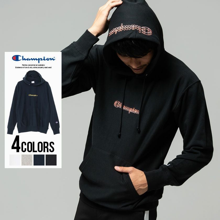 パーカー メンズ Champion(チャンピオン)ロゴ刺繍入りプルオーバー