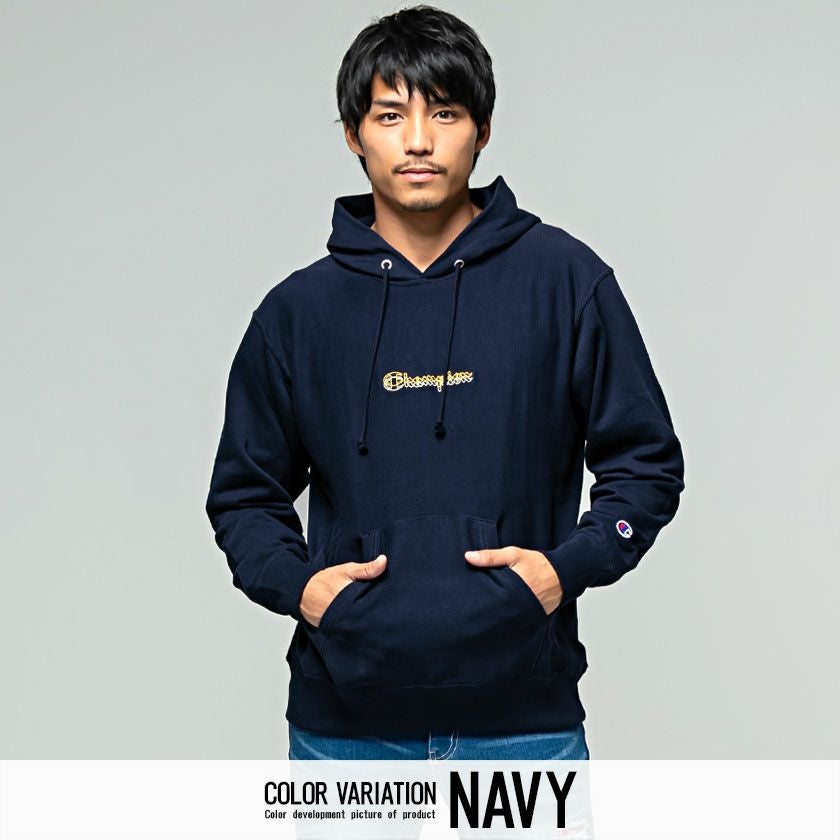 パーカー メンズ Champion(チャンピオン)ロゴ刺繍入りプルオーバー