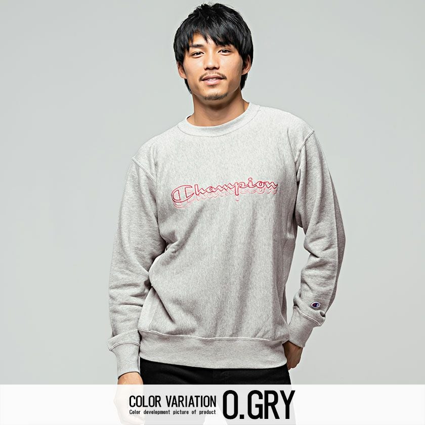 スウェット メンズ Champion(チャンピオン)ロゴ刺繍入りトレーナー/全3色