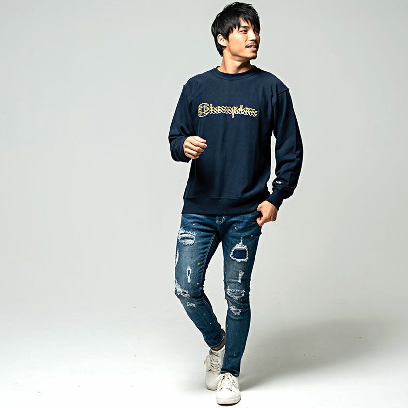 スウェット メンズ Champion(チャンピオン)ロゴ刺繍入りトレーナー/全3色