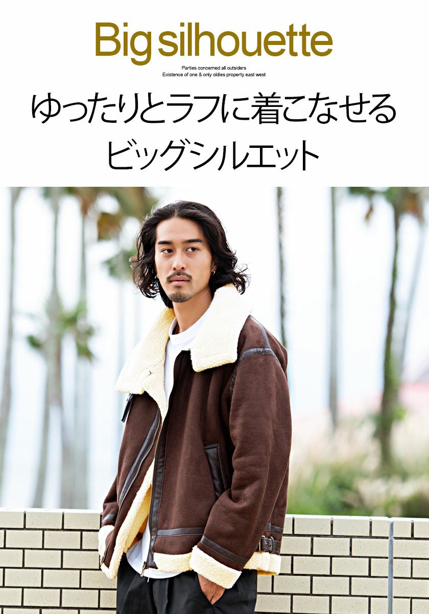 送料無料】CavariA(キャバリア)フェイクムートン裏ボアジップアップ