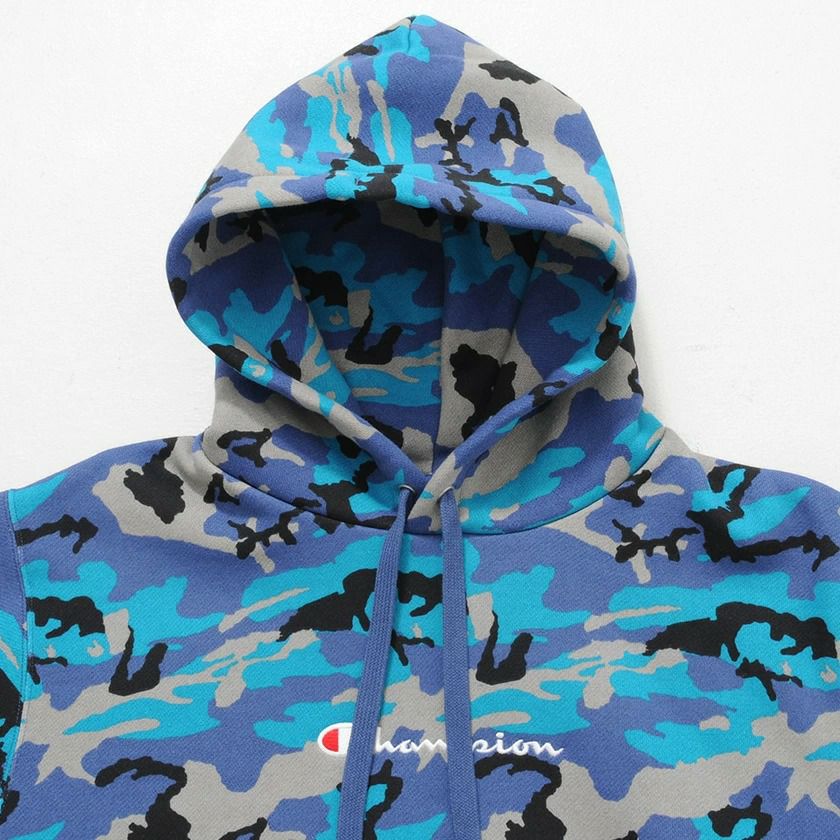 パーカー メンズ Champion(チャンピオン)カモフラージュ柄ロゴ刺繍プル