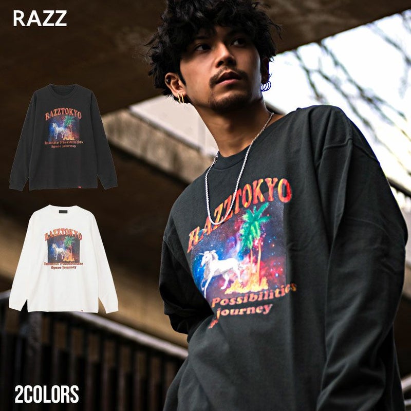RAZZIS(ラズ)Unicorn print Long sleeve T-shirt / 2colors