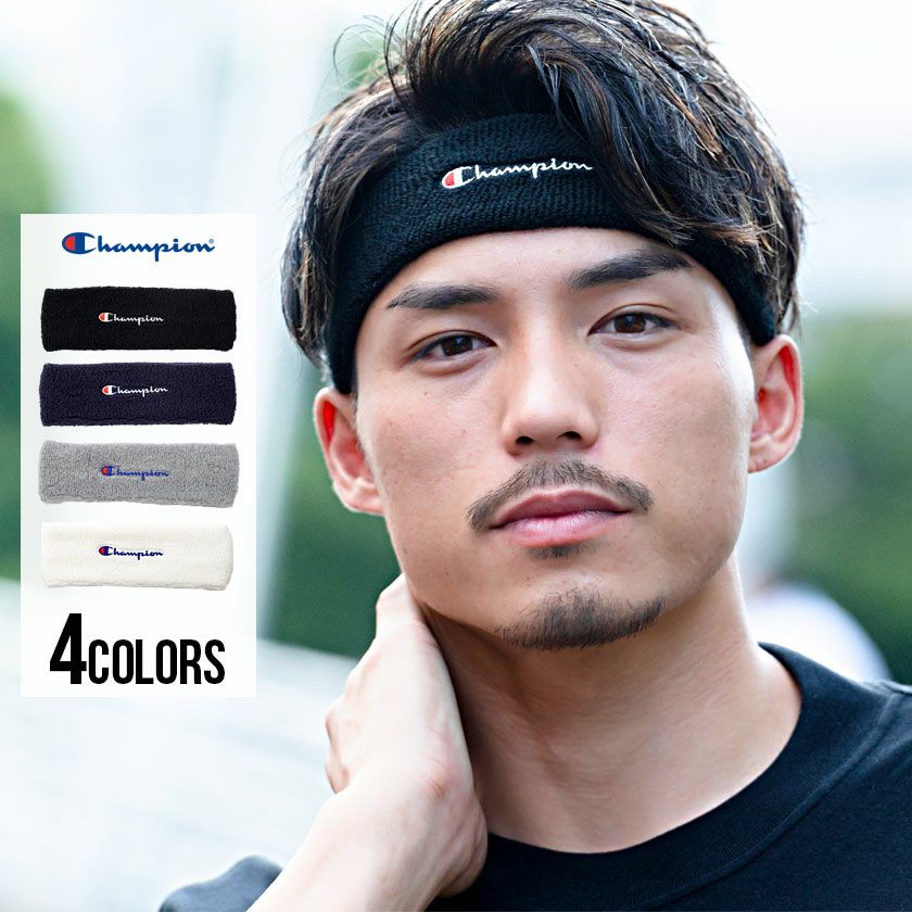 ハット メンズ Champion(チャンピオン)ロゴ刺繍入りヘアバンド/全4色