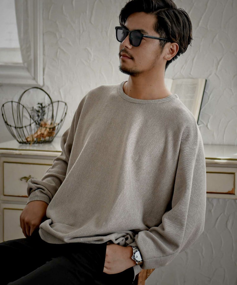  CavariA(キャバリア)12Gミラノリブクルーネックドルマンスリーブニット/全13色