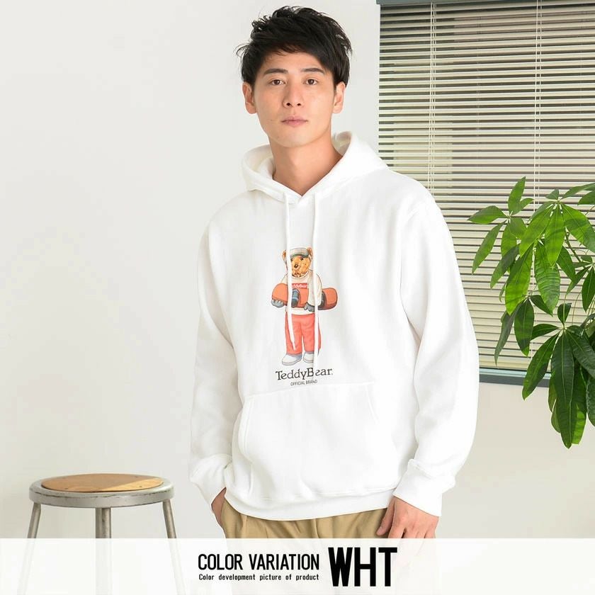 パーカー メンズ TeddyBear(テディベア)ロゴプリント裏起毛プル