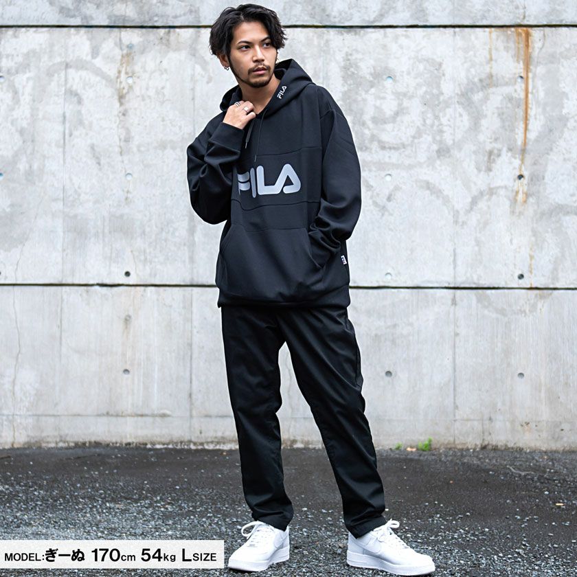 パーカー メンズ FILA(フィラ)ロゴプリントストレッチプルパーカー/全3色