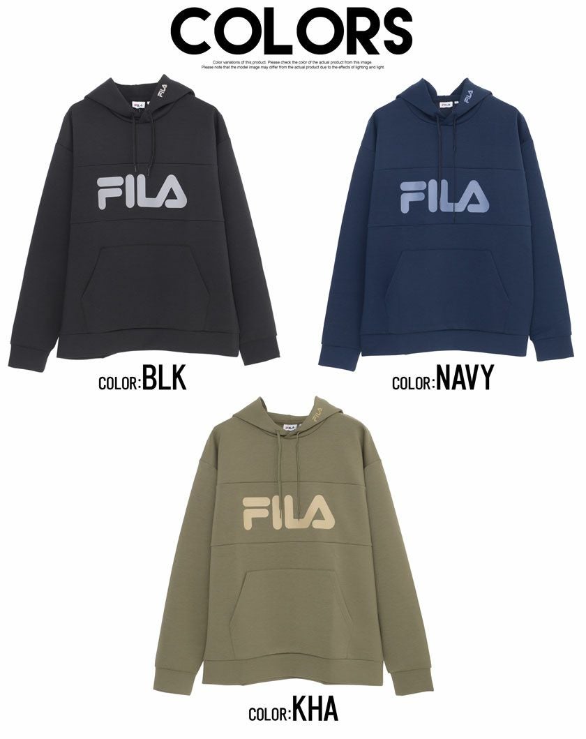 パーカー メンズ FILA(フィラ)ロゴプリントストレッチプルパーカー/全3色