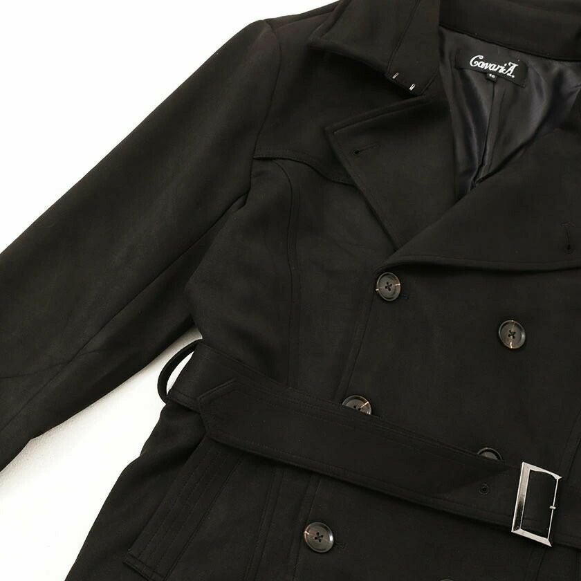 コート メンズ CavariA(キャバリア)フェイクスウェードトレンチコート