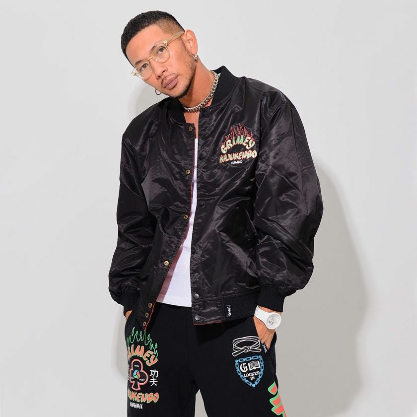 ブルゾン メンズ GRIMEY(グライミー)DESTROY ALL FEAR REVERSIBLE