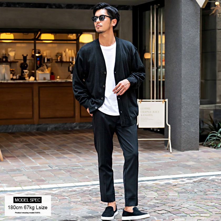 カーディガン メンズ VICCI(ビッチ)セミルーズシルエットボタン