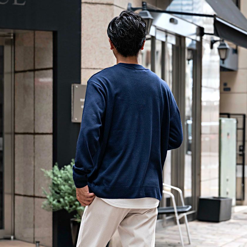 カーディガン メンズ VICCI(ビッチ)セミルーズシルエットボタン