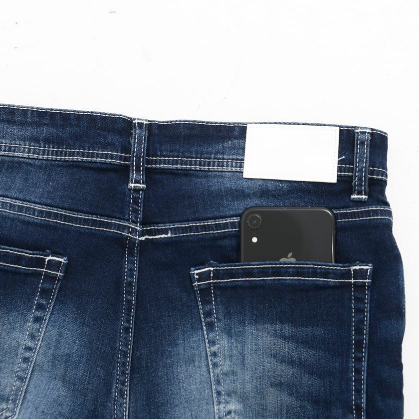 デニムパンツ メンズ CavariA(キャバリア)ダメージ加工ストレッチ