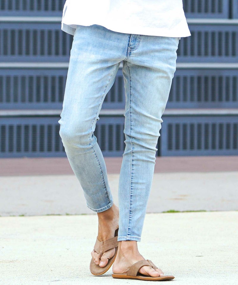 CavariA(キャバリア)接触冷感5ポケットストレッチデニムパンツ/全2色