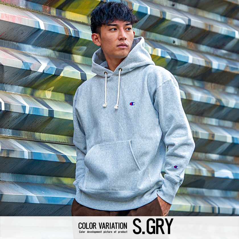 パーカー メンズ Champion(チャンピオン)裏起毛スウェットCロゴプル