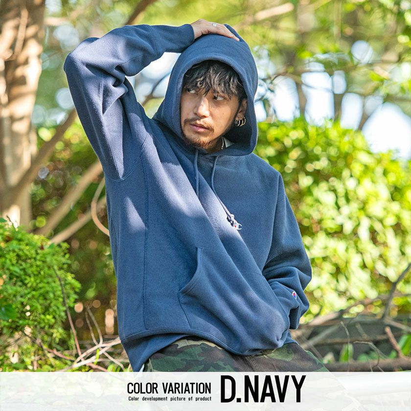 パーカー メンズ Champion(チャンピオン)裏起毛スウェットCロゴプル