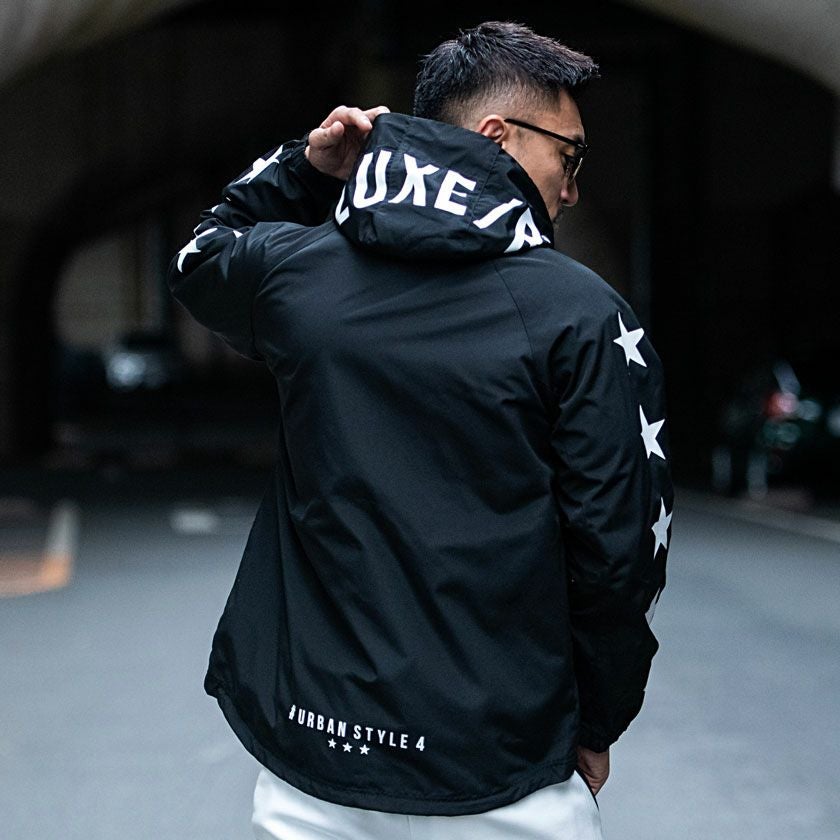 ジップパーカー メンズ LUXE／R(ラグジュ)高密度タフタ スター