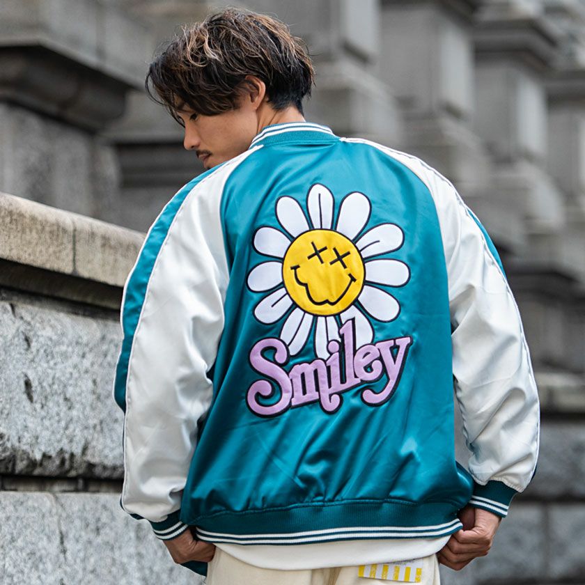 ブルゾン メンズ SMILEY FACE(スマイリーフェイス)フラワースマイル