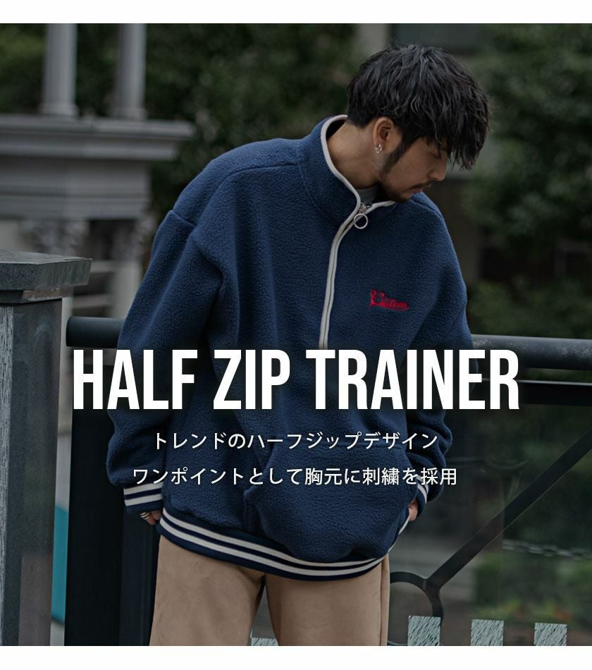 スウェット メンズ CavariA(キャバリア)シープボアハーフZIP/全3色
