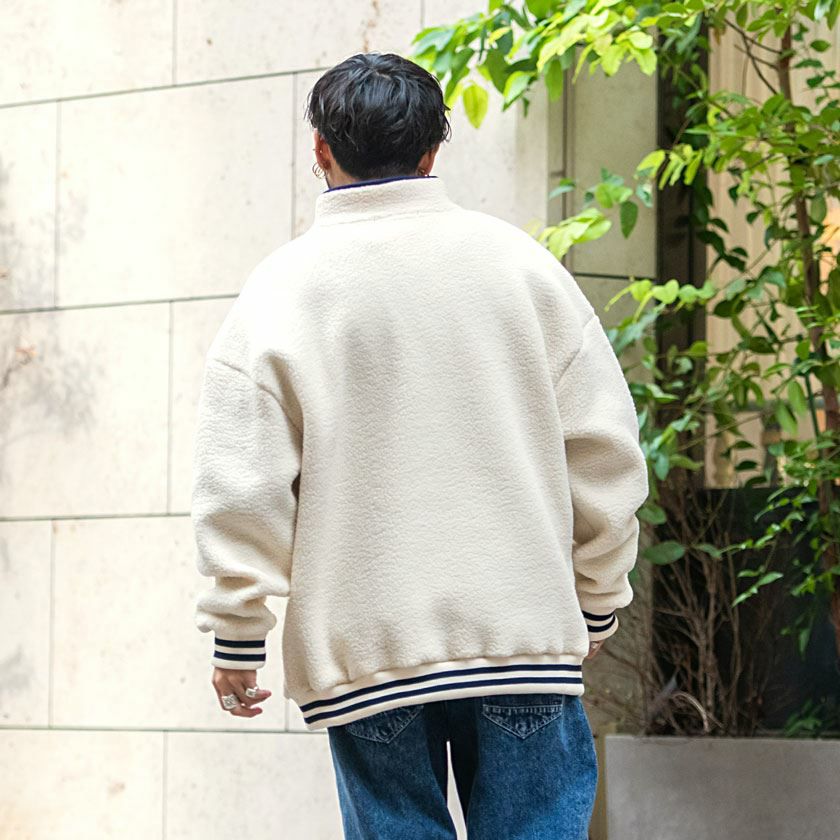 スウェット メンズ CavariA(キャバリア)シープボアハーフZIP/全3色