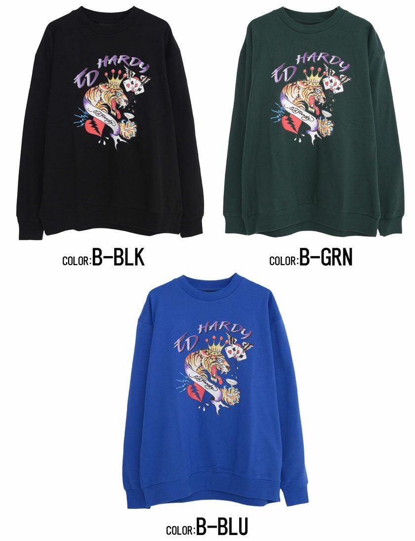 スウェット メンズ ED HARDY(エドハーディー)プリント長袖スウェット