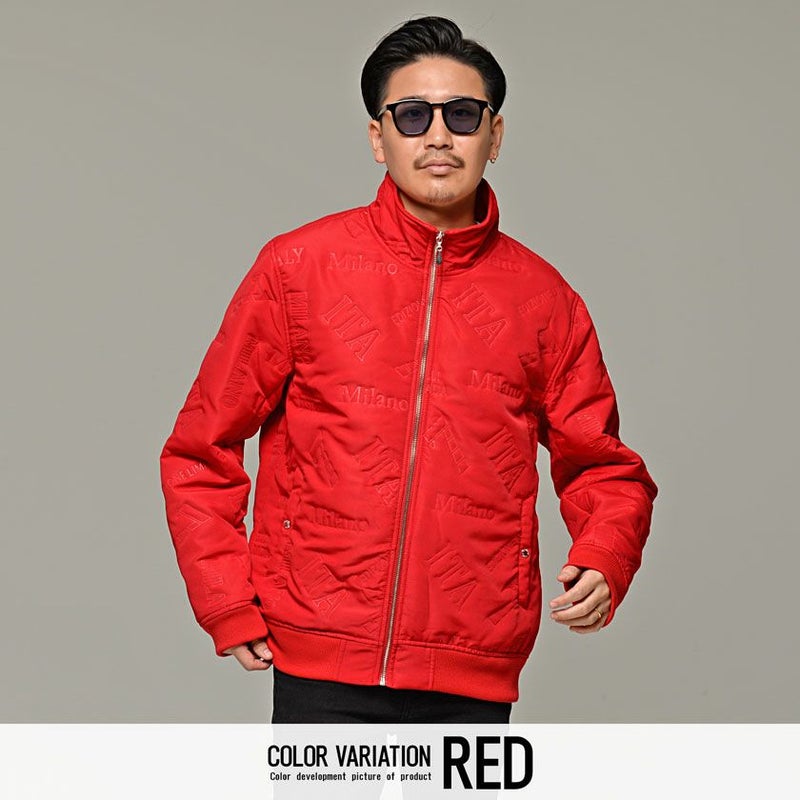 【送料無料】VIOLA(ヴィオラ)斜め文字圧着キルトフルZIP UPジャケット/全3色